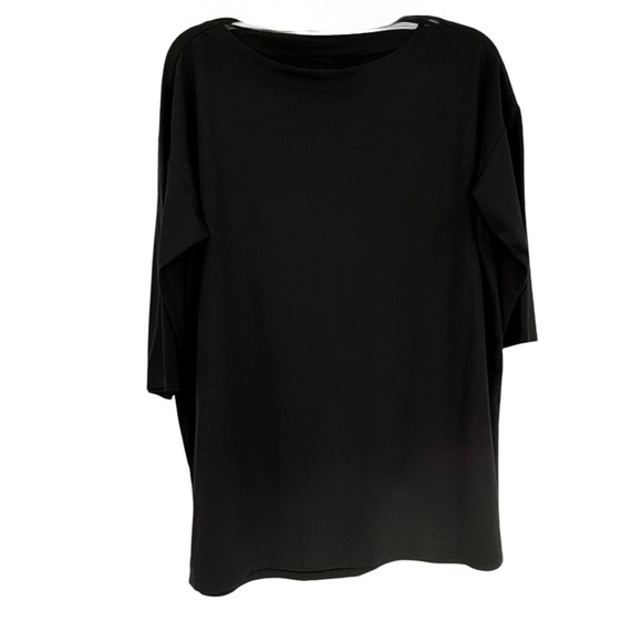 J Jill Size Medium Luxe Supima Pleat Back Tunic Top Blouse Black Woman’s - Picture 1 of 7